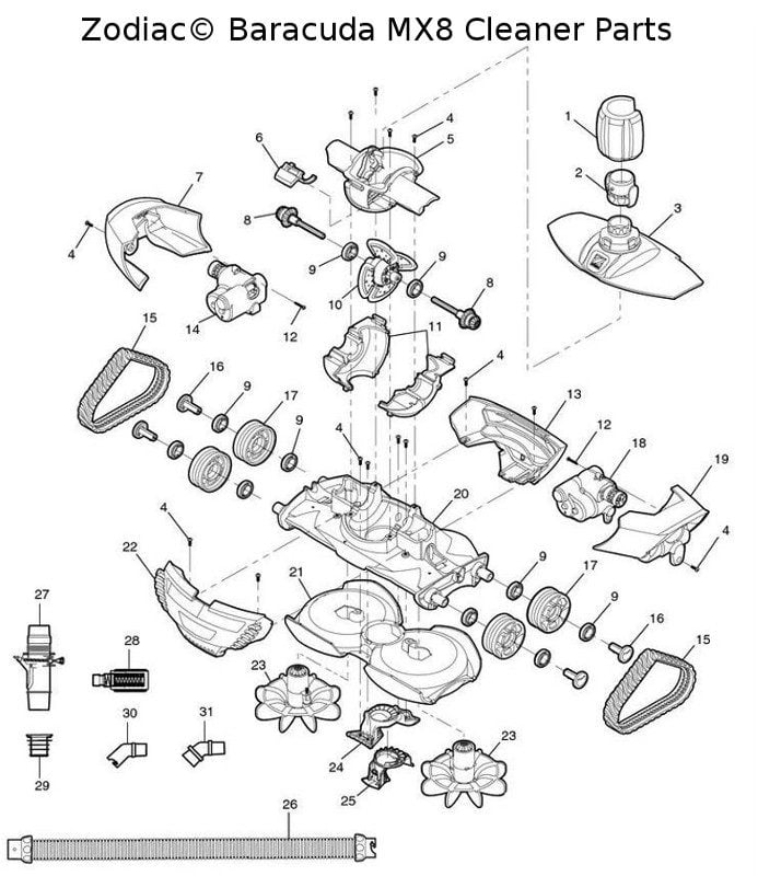 Zodiac® Baracuda MX8 Cleaner Parts