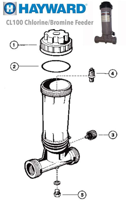 Hayward CL100 Chlorine Feeder Parts