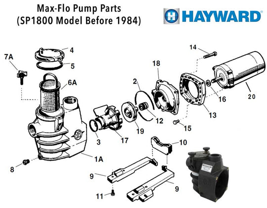 Hayward Max-Flo 1800 Pump Parts