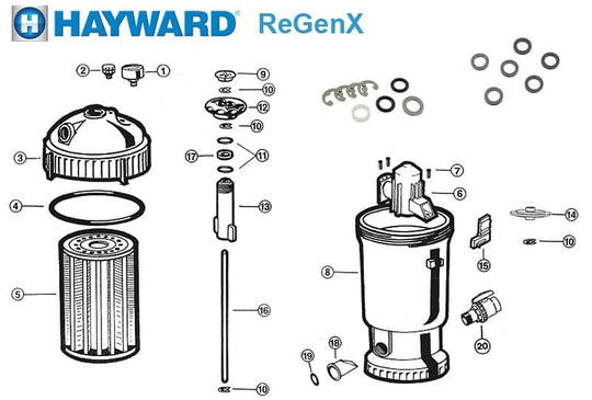 Hayward ReGenX DE Filters Filter Parts