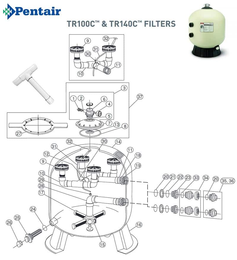 Pentair TR100C/TR140C Sand Filter Parts