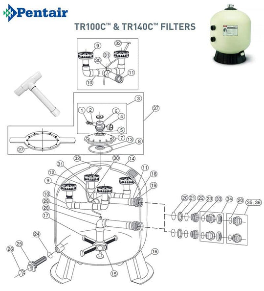 Pentair TR100C/TR140C Sand Filter Parts