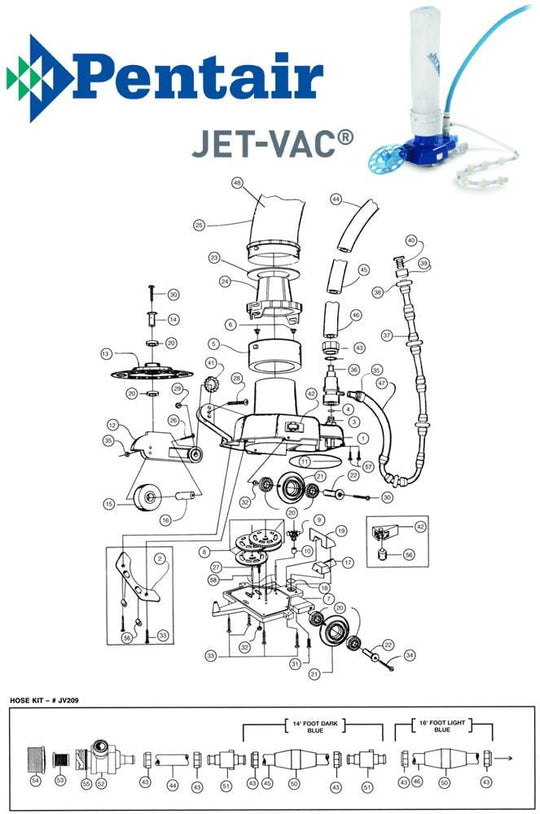 Pentair Jet Vac Pool Cleaner Parts