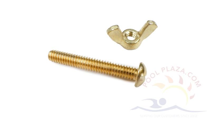 Pentair/Rainbow Life Hooks Brass Wing Nut & Bolt, Each (2 Required for Life Hook) (R221156)