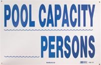 Pentair/Rainbow Sign - Pool Capacity/# of People Allowed, 18 in x 12 in (R230900)