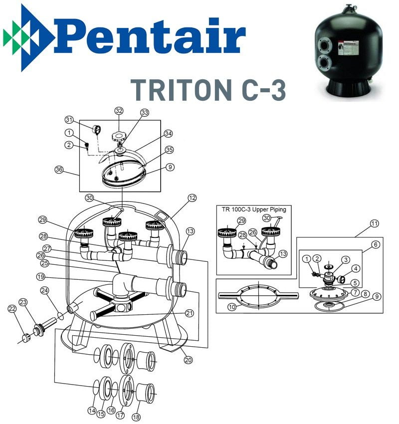 Pentair Triton C-3 Sand Filter Parts