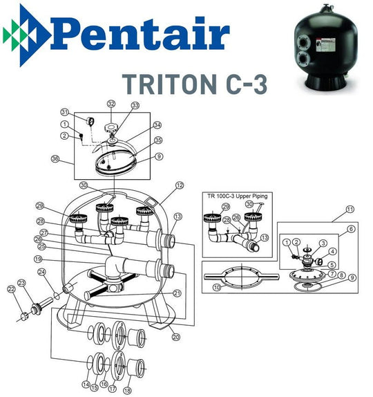 Pentair Triton C-3 Sand Filter Parts
