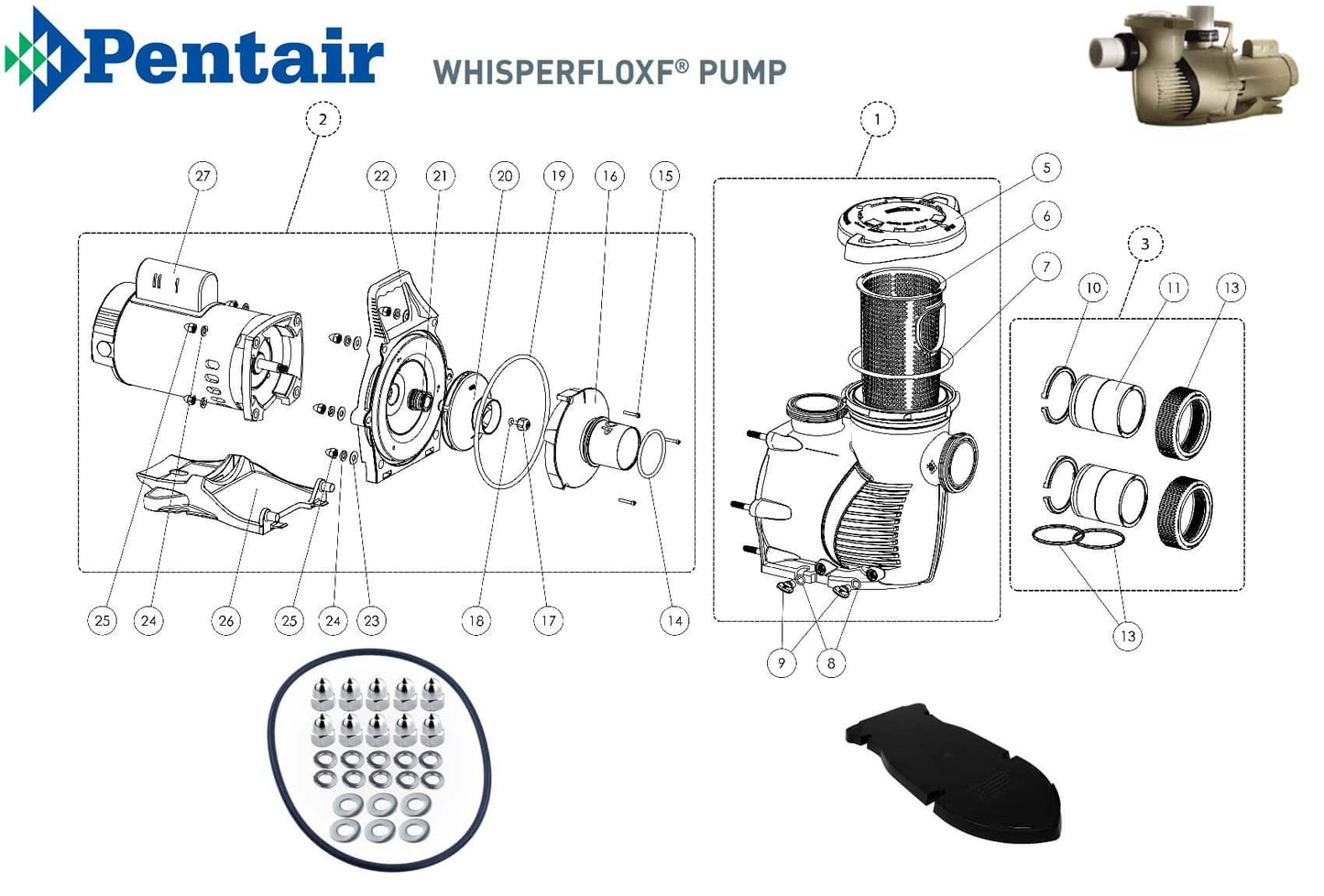 Pentair WhisperFloXF Pump Parts