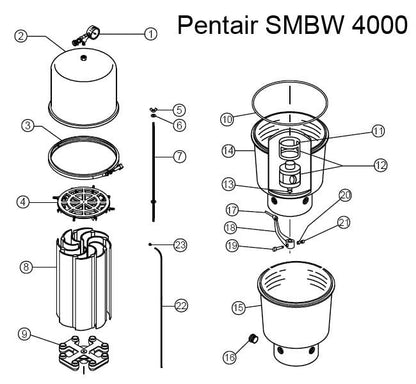 Pentair SMBW 4000 Fiberglass DE Filter Parts