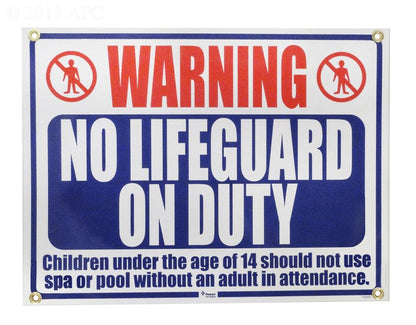 Pentair/Rainbow Sign - Warning No Lifeguard on Duty (R230500)