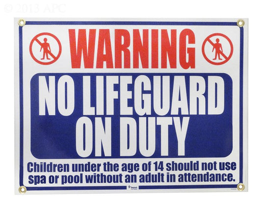 Pentair/Rainbow Sign - Warning No Lifeguard on Duty (R230500)