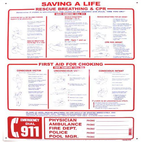 Pentair/Rainbow Sign - C.P.R Instructions 24 in x 18 in (R231100)