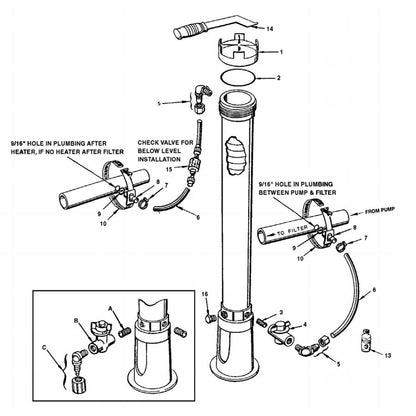 Pentair/Rainbow 300 29X Chemical Feeder/Chlorinator Parts