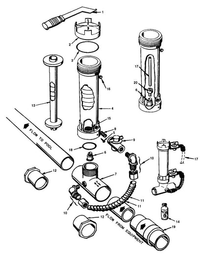 Pentair/Rainbow 320 Series Chemical Feeders/Chlorinator Parts