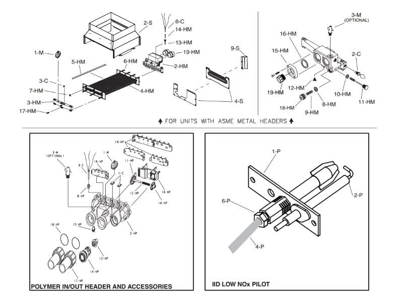 Raypak 2100 ASME Heat Exchanger Parts