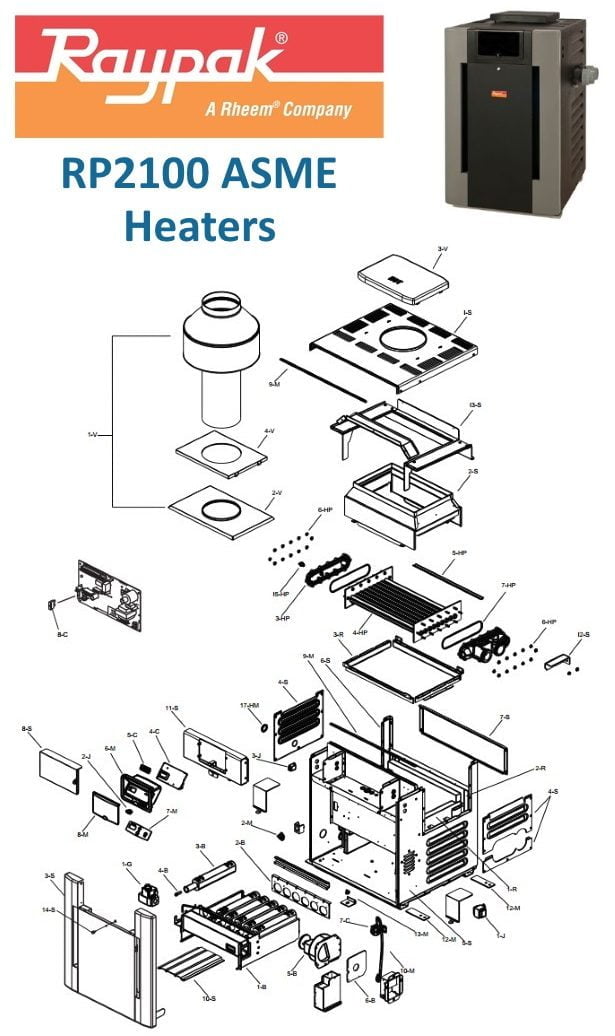 Raypak 2100 ASME Heat Exchanger Parts