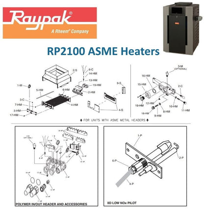 Raypak 2100 ASME Heat Exchanger Parts