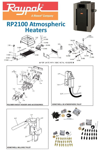 Raypak 2100 Atmospheric Heater Parts