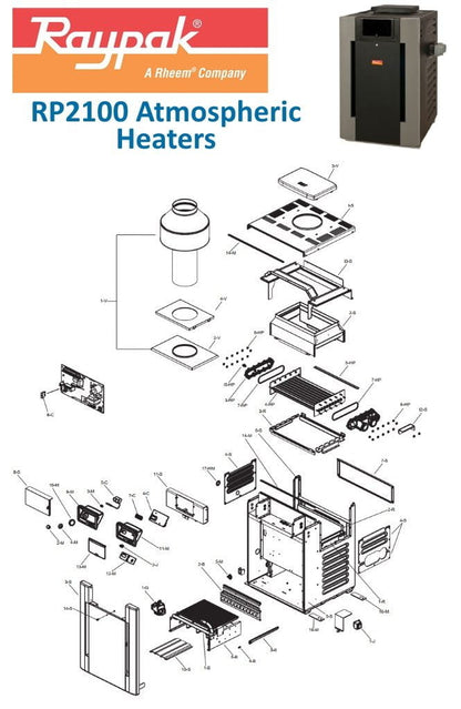 Raypak 2100 Atmospheric Heater Parts