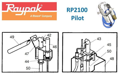 Raypak 2100 Heater Pilot Parts