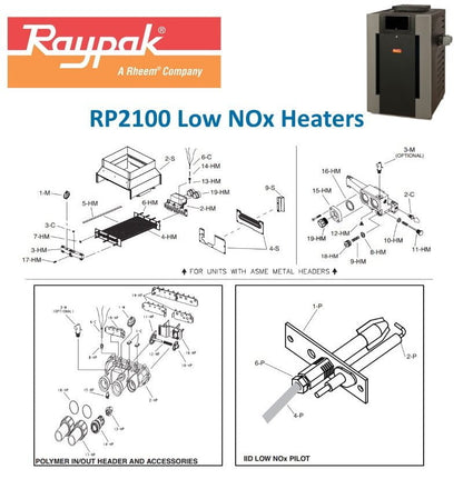 Raypak 2100 Low NOx Heater Parts