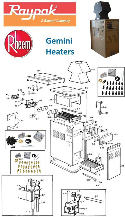 Raypak (Rheem) Gemini Heater Parts