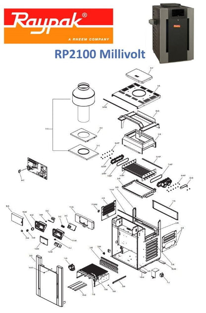 Raypak (Rheem) RP2100 Millivolt Heater Parts