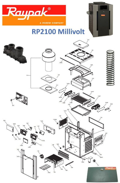 Raypak (Rheem) RP2100 Stanadard Heater Parts
