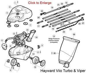 Hayward Viio Turbo/Viper Vac Tube, Black (AX5000BBK)