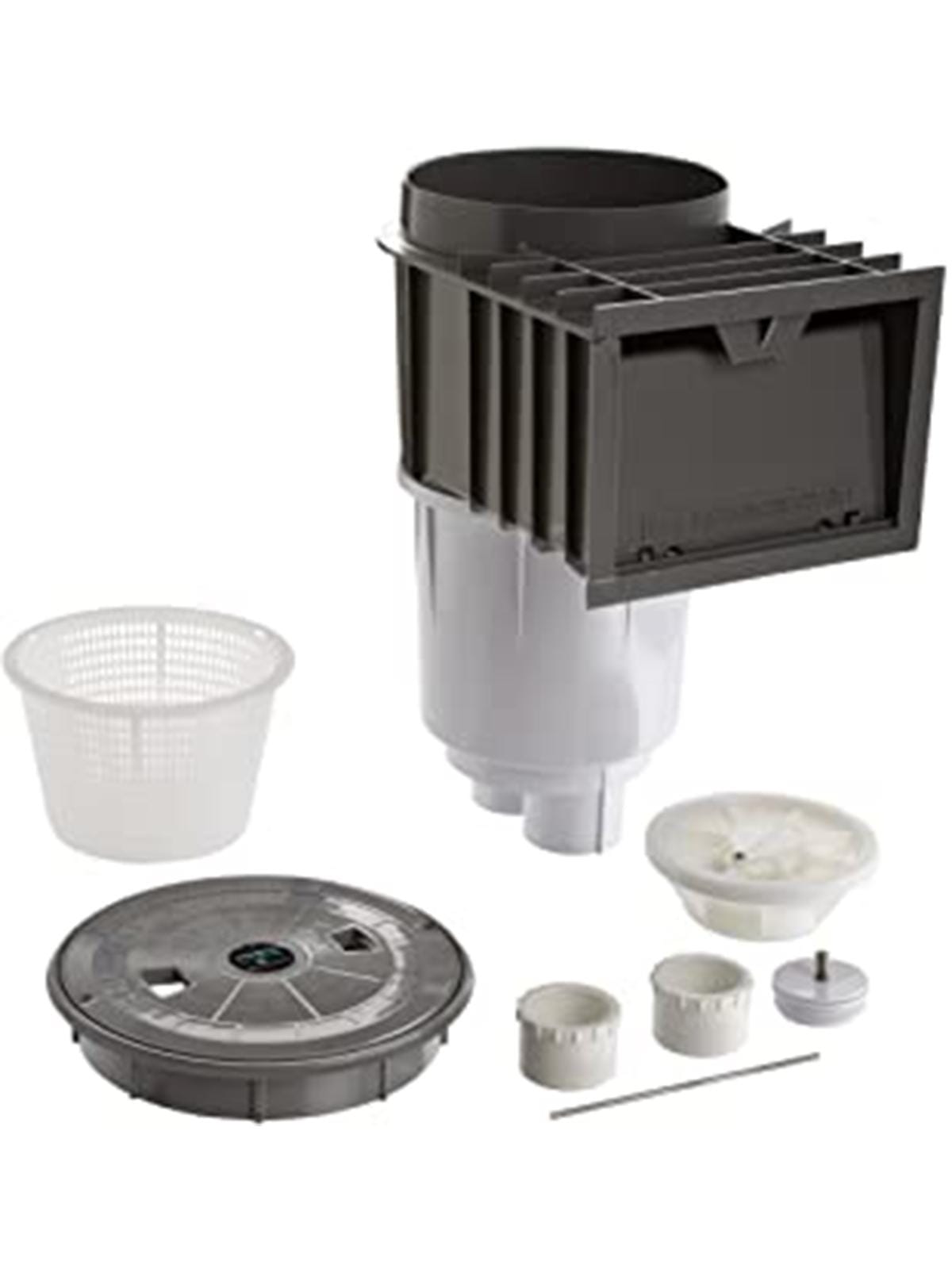 Sta-Rite U-3 Skimmer, for Gunite Pools, Gray w/Gray Lid & Frame, 2 in. NPt and reducers (08650-6403)