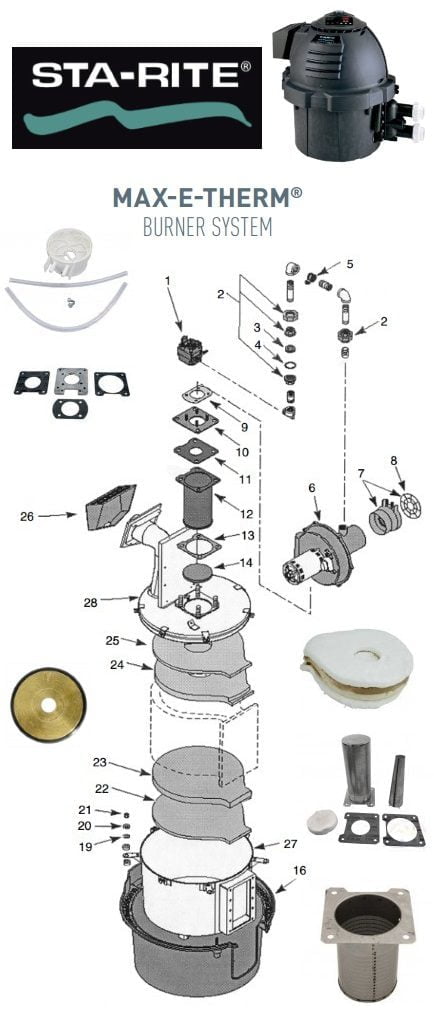 Sta-Rite Max-E-Therm Burner Parts