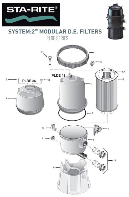 Sta-Rite PLDE System2 DE Filter Parts