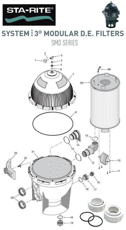 Sta-Rite SMD Modular DE Filter Parts