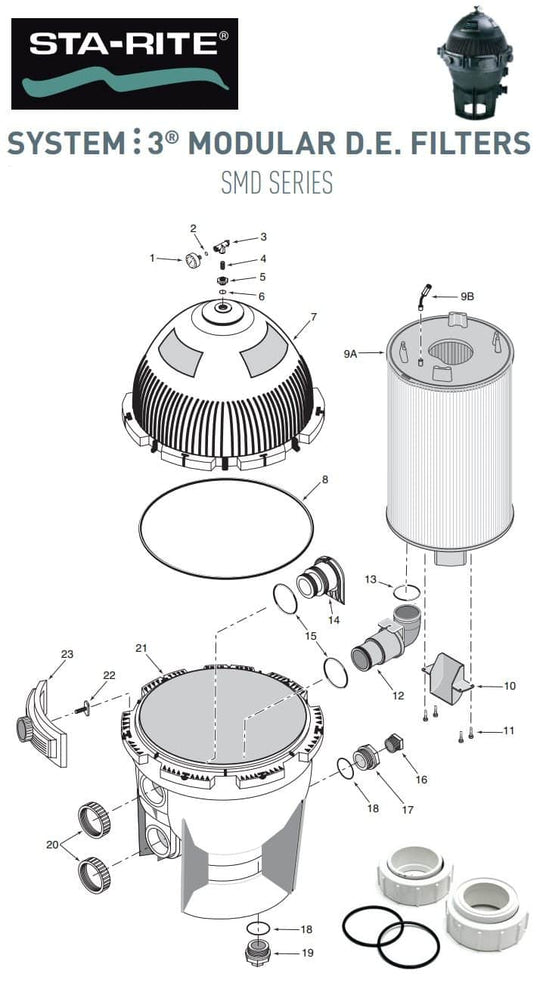 Sta-Rite SMD Modular DE Filter Parts