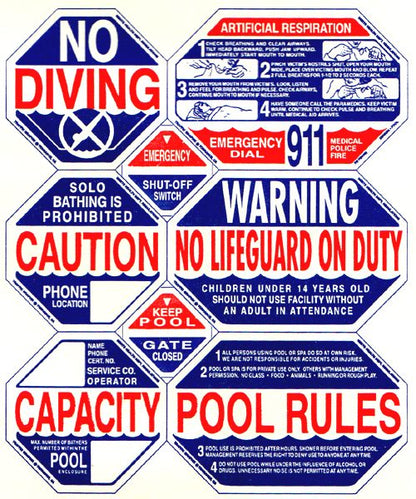 Traffic Graphix Nevada Pool Safety Sign, 6-in-1 (PS1002)