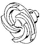 Pentair 1.5hp AH Series pump Impeller (071034) (V20-115)