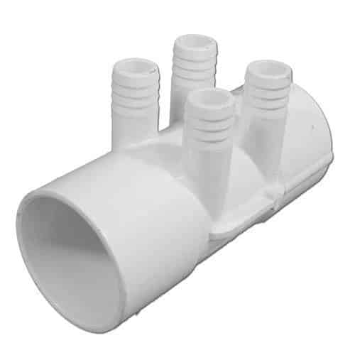 WaterWay PVC Manifold, 2 in. S x S w/four 3/4 in. RB Ports (672-7110)