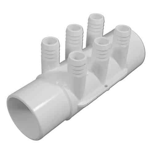 WaterWay PVC Manifold, 2 in. S x Spig w/six 3/4 in. RB Ports (672-7150)