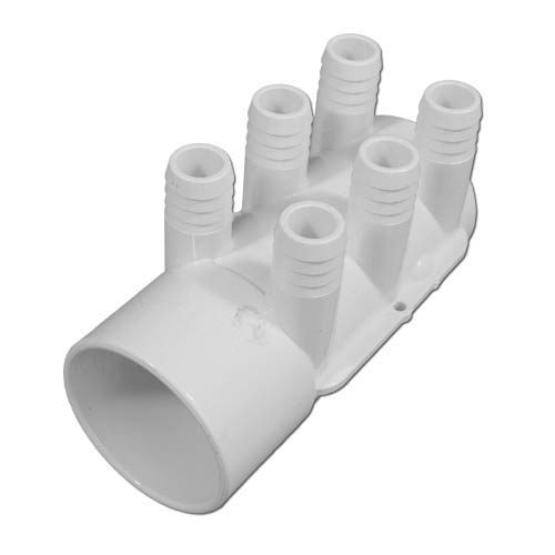 WaterWay PVC Manifold, 2 in. S x Dead End w/six 3/4 in. RB Ports (672-7180)