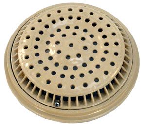 WaterWay Main Drain Frame & Grate, 8 in. Round, Beige (640-2319BEI) - Obsolete