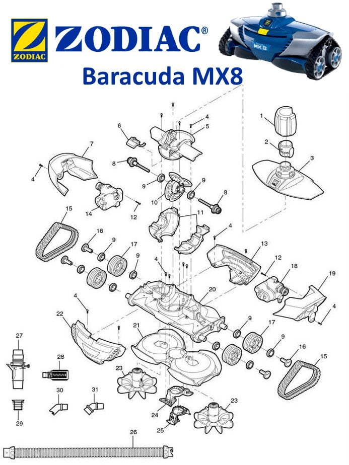 Zodiac® Baracuda MX8 Cleaner Parts