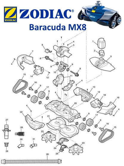Zodiac® Baracuda MX8 Cleaner Parts