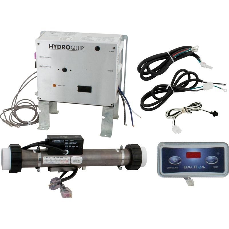 HydroQuip Silver-B Spa Control w/4.0kW Inline Heater, 115/230V, Top Panel, Cables for Pump, Ozone, Lights (CS7100B-U-WP)