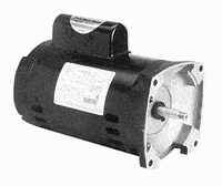 01 - Sta-Rite SuperMax Pump Motor, 1.0 HP, 230v, 2-Speed (for 1.5 HP 2-speed) Square Flange (B982)