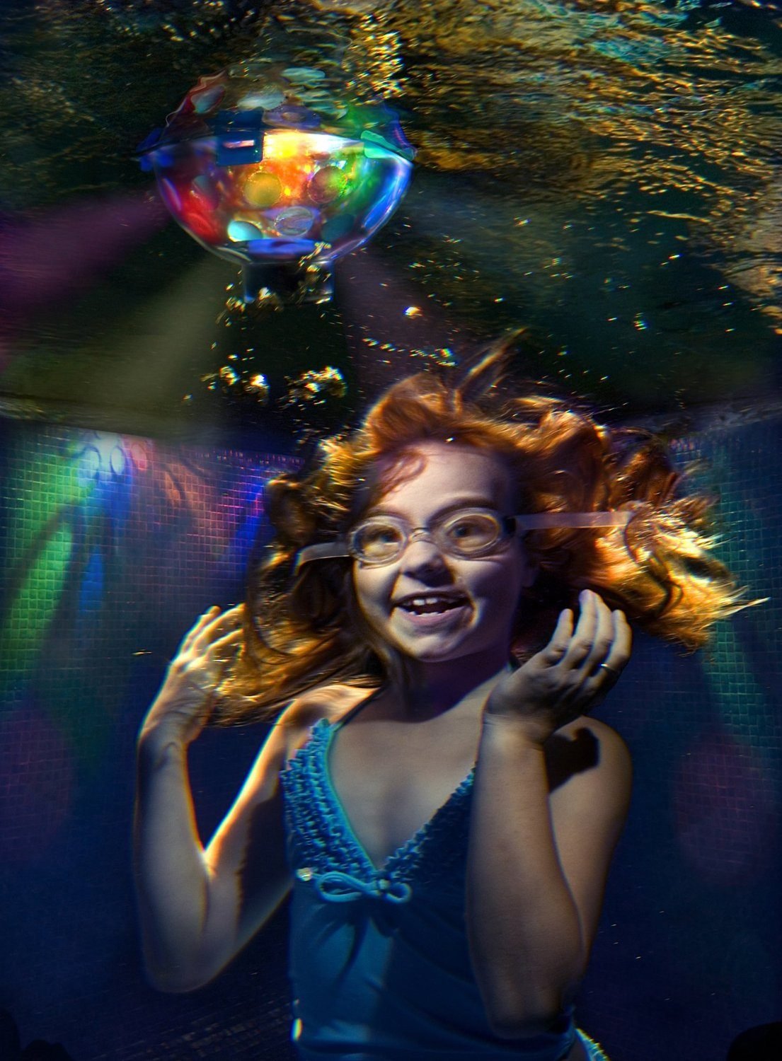 Underwater Light Starship, Rotating Multicolor Pool Light (3559)