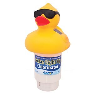 GAME Solar Light Up Duck Floating Chlorinator, Yellow & White (8002)