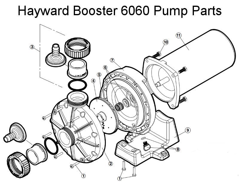 Hayward 6060 Booster Pump Parts (2008 & After)