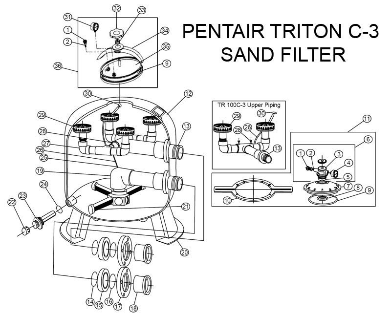 Pentair Triton C-3 Sand Filter Parts