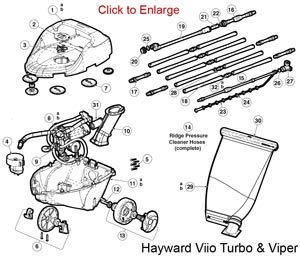 10 - Hayward Viio Turbo/Viper Vac Tube, Black (AX5000BBK)